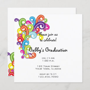 Colourful Graduation Party Invitation