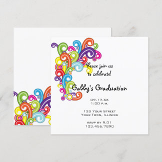 Colourful Graduation Party Invitation
