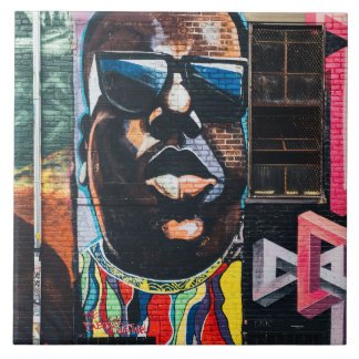 Colourful Graffiti African American Tile