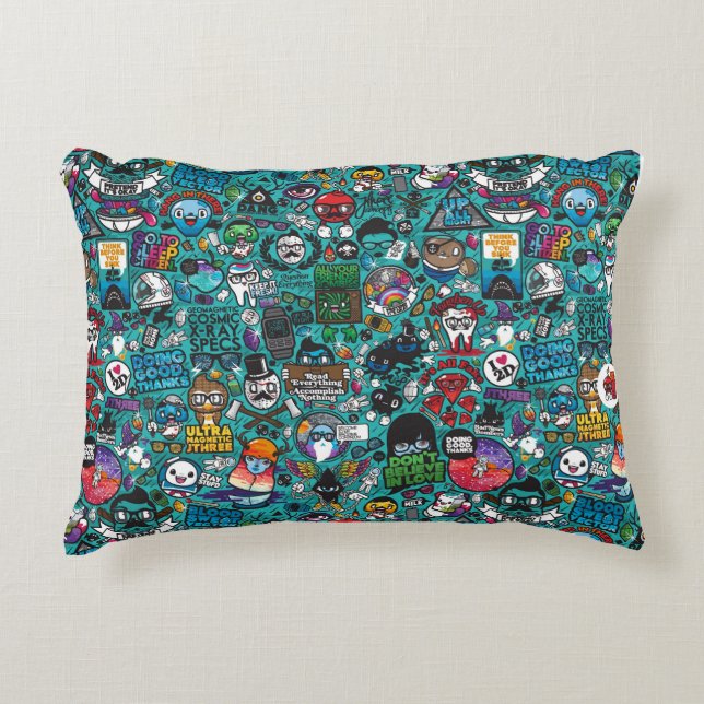 Colourful Graffiti Art, Decorative Cushion (Front)
