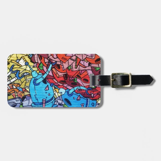 Colourful Graffiti Art Luggage Tag (Front Horizontal)