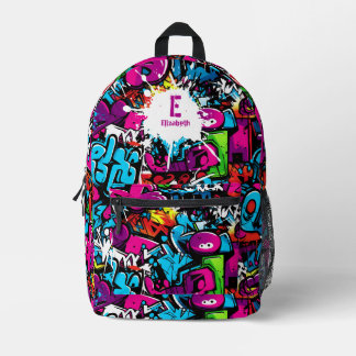 Colourful Graffiti Art Name Printed Backpack