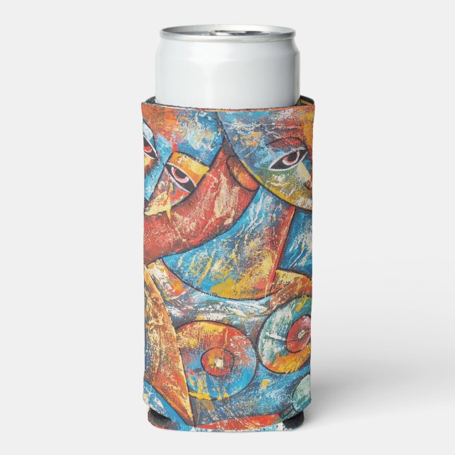 Colourful Graffiti Art Seltzer Can Cooler (Seltzer Front)