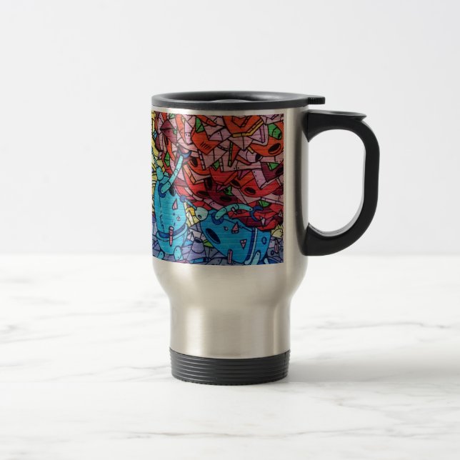 Colourful Graffiti Art Travel Mug (Right)