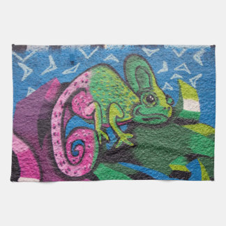 Colourful Graffiti Chameleon Tea Towel