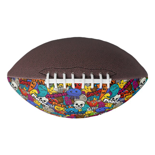Colourful Graffiti Characters Pattern American Football (Front)