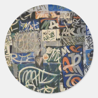 Colourful Graffiti Classic Round Sticker