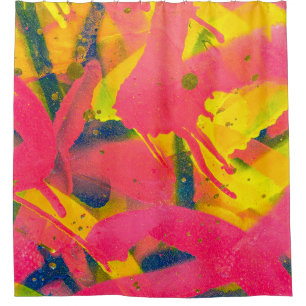 Colourful Graffiti. Closeup abstract street artart Shower Curtain
