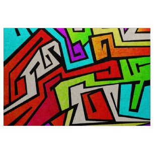 Colourful graffiti illustration fabric