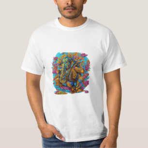 colourful graffiti illustration of Lord Ganesh T-Shirt