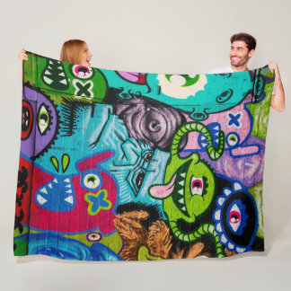 Colourful Graffiti Monster Art Blanket