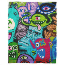 Colourful Graffiti Monster Art Blanket
