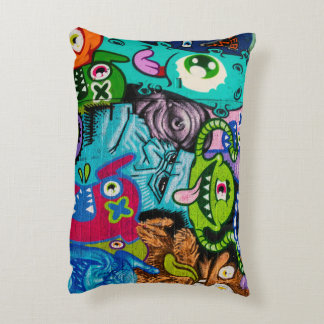 Colourful Graffiti Monster Art Throw Pillow