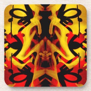 Colourful graffiti pattern coaster