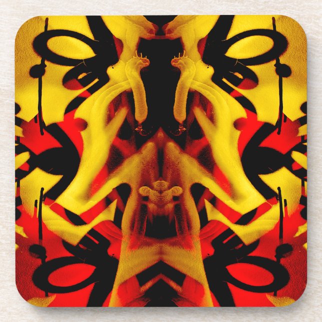 Colourful graffiti pattern coaster (Front)