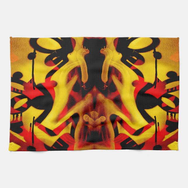Colourful graffiti pattern tea towel (Horizontal)