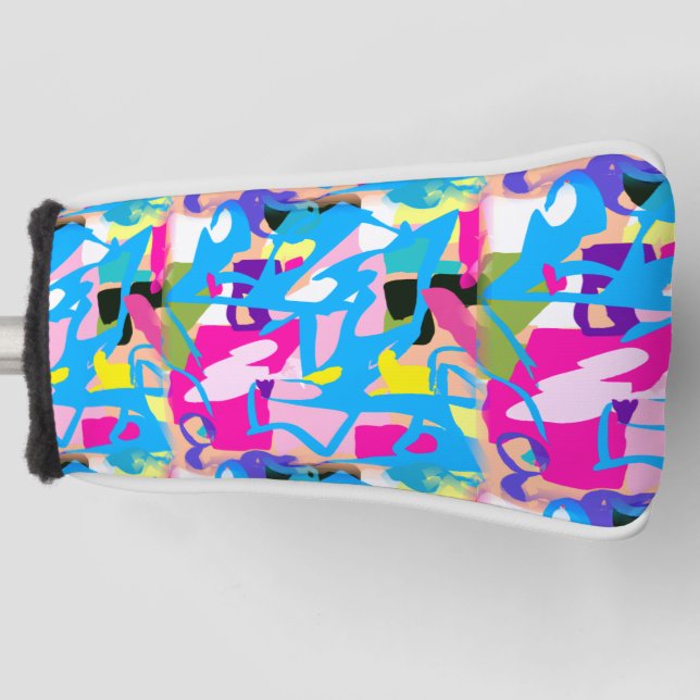 Colourful Graffiti Splash Golf Head Cover (Front)