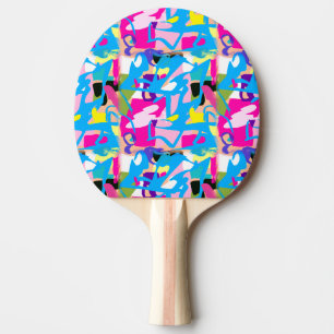 Colourful Graffiti Splash Ping Pong Paddle