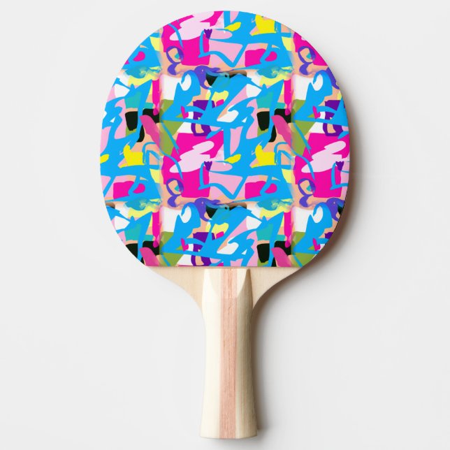 Colourful Graffiti Splash Ping Pong Paddle (Front)