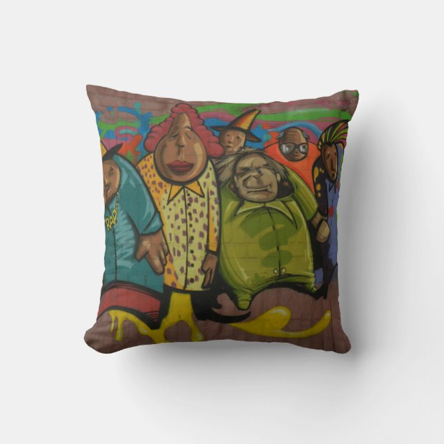 Colourful Graffiti Street Art Painting Cushion (Front)