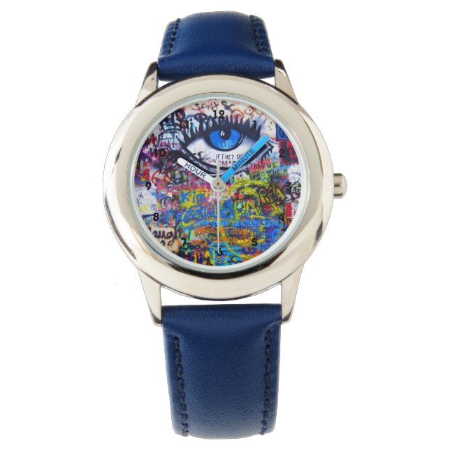 Colourful graffiti street art watch (Front)
