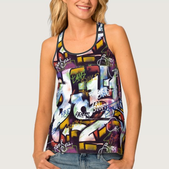 Colourful Graffiti Words Tank Top