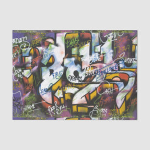 Colourful Graffiti Words Tissue Paper