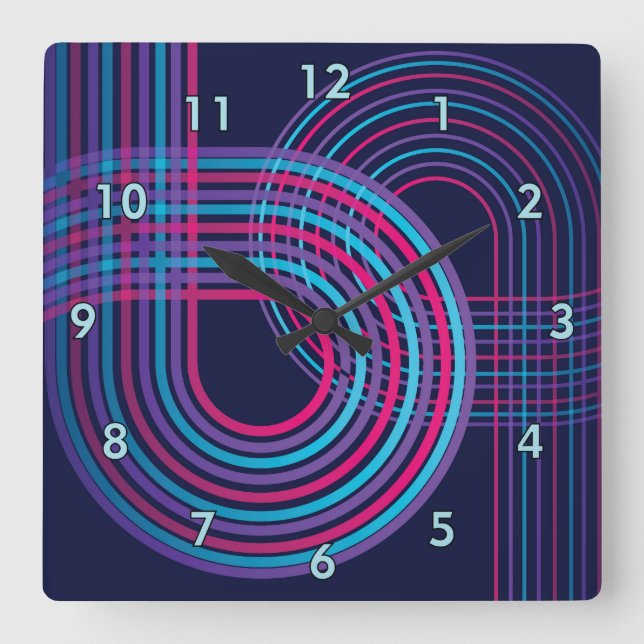 Colourful Grand-Prix Race Track Square Wall Clock (Front)