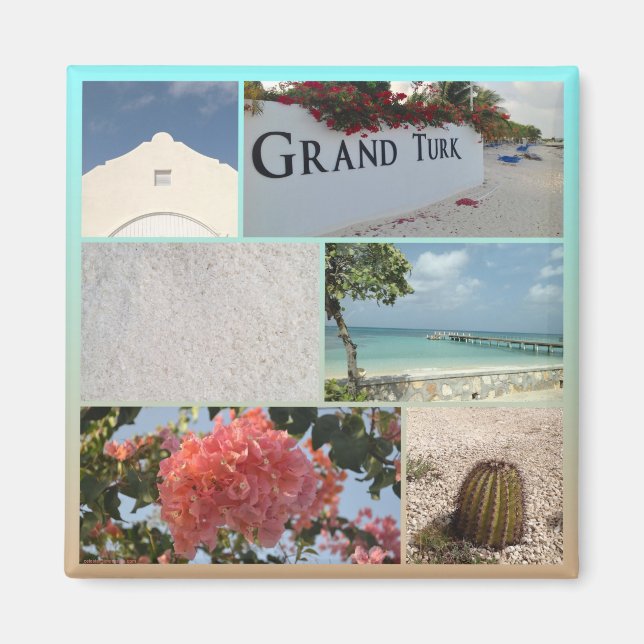 Colourful Grand Turk Photo Collage Magnet (Front)