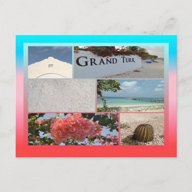 Colourful Grand Turk Photo Collage Postcard (Front)