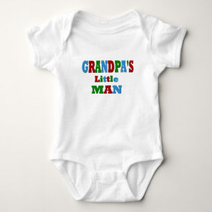 Colourful Grandpa's Little Man Baby Bodysuit