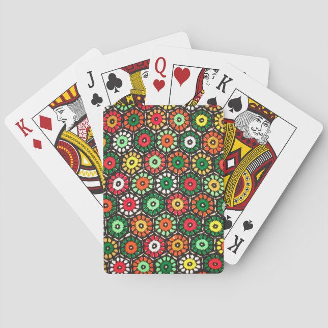 Colourful Granny Circles Crochet Pattern Playing Cards (Back)