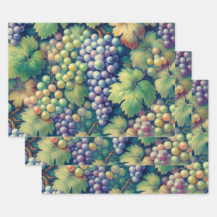 Colourful Grape Pattern Decoupage Wrapping Paper Sheet