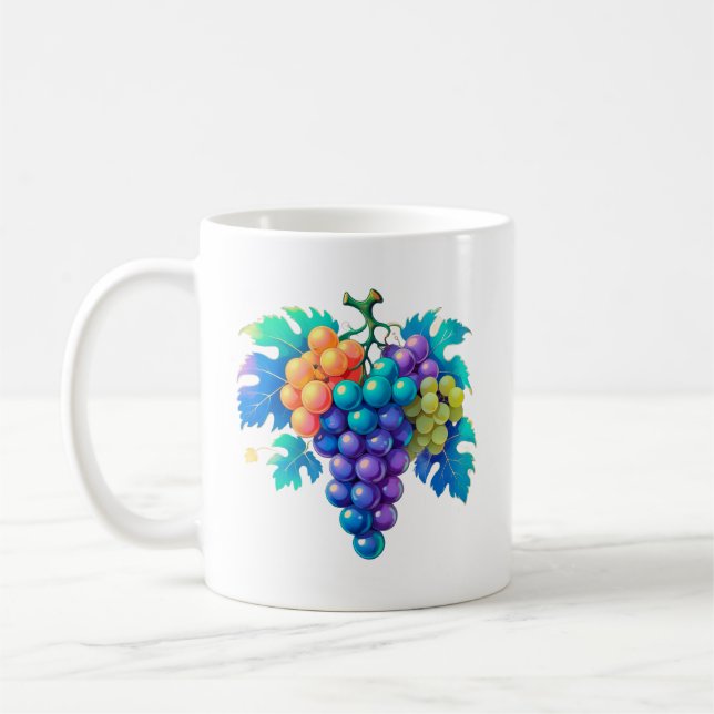 Colourful grapes coffee mug (Left)