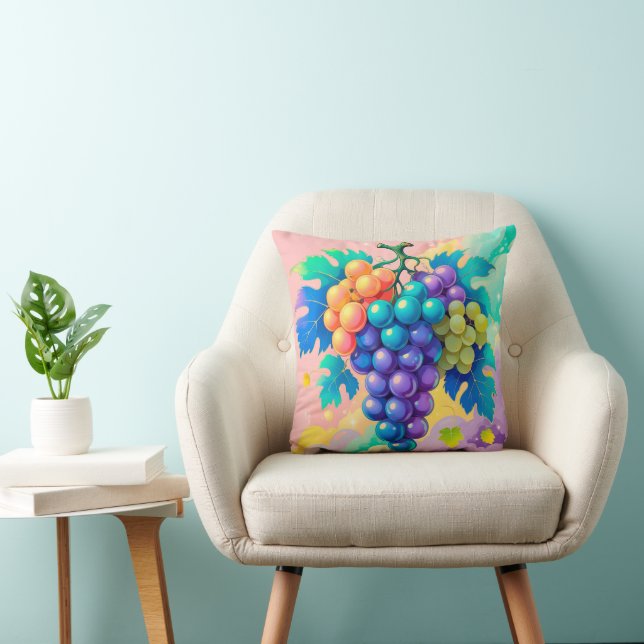 Colourful grapes cushion (Chair)