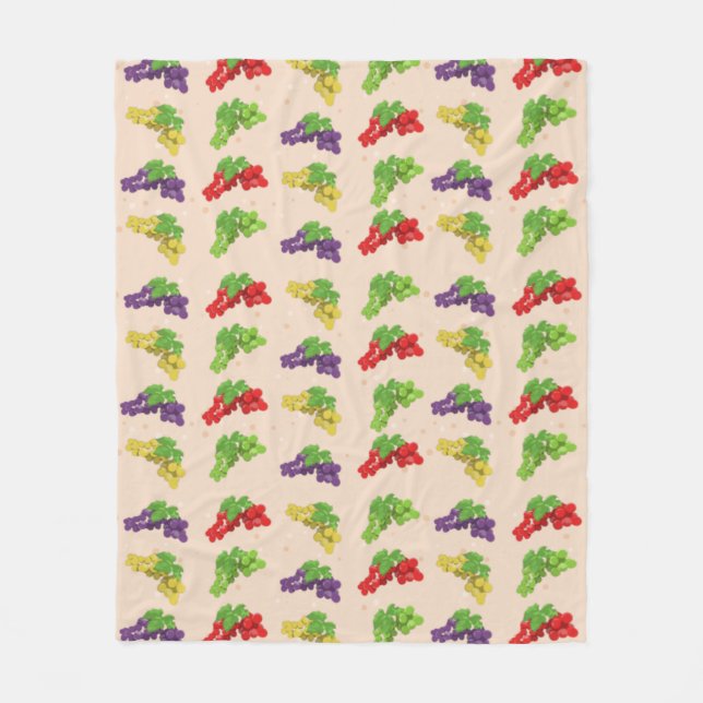 Colourful Grapes Fleece Blanket (Front)