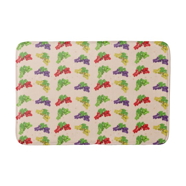 Colourful Grapes Pattern Bath Mat (Front)