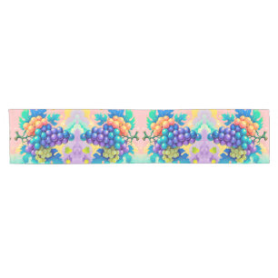 Colourful grapes short table runner