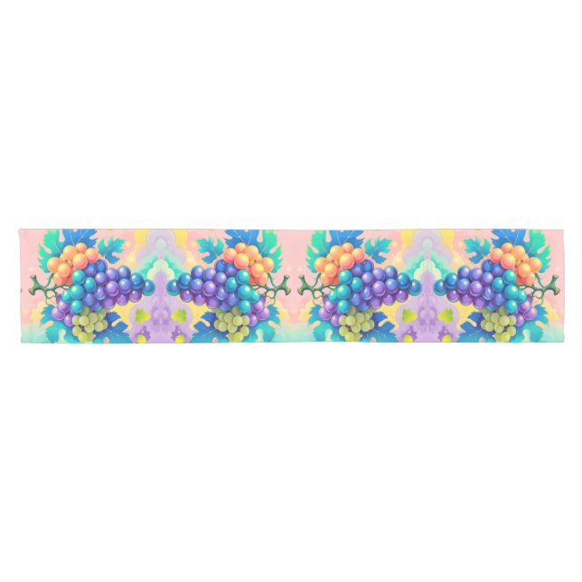 Colourful grapes short table runner (Horizontal)