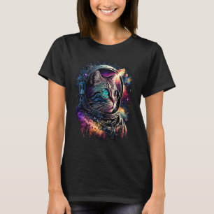 Colourful Graphic Cat Astronaut Space 1 T-Shirt