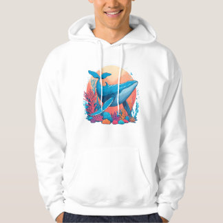 Colourful Graphic Design Of A Whale Hoodie