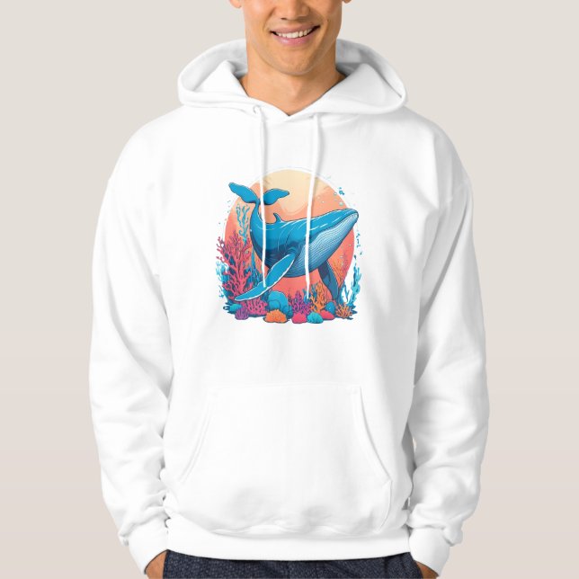 Colourful Graphic Design Of A Whale Hoodie (Front)