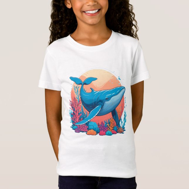 Colourful Graphic Design Of A Whale T-Shirt (Front)