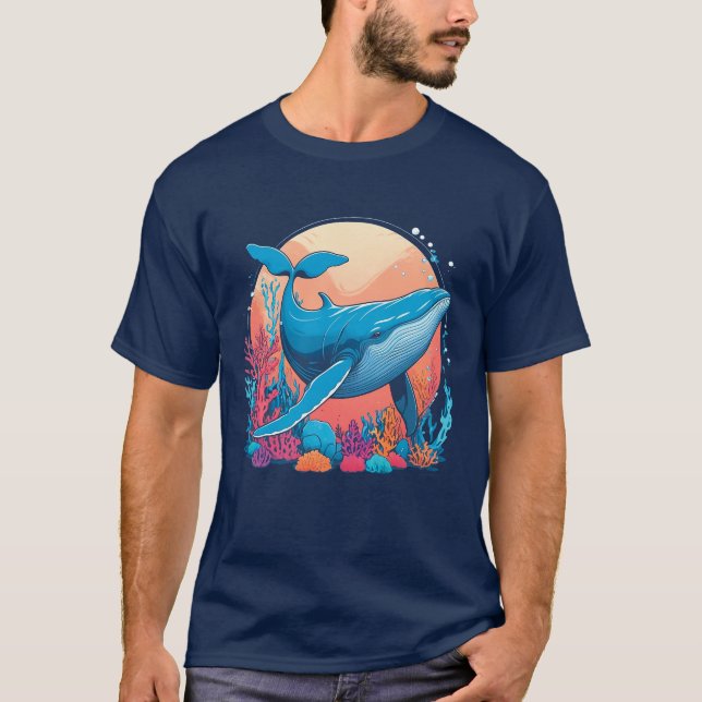 Colourful Graphic Design Of A Whale T-Shirt (Front)