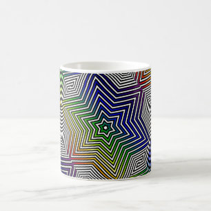 Colourful Graphic Geometric Rainbow Star Coffee Te Coffee Mug