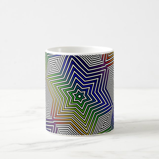 Colourful Graphic Geometric Rainbow Star Coffee Te Mug (Center)