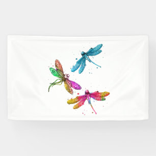 Colourful Graphic Pattern Dragonfly Funny Flying Banner