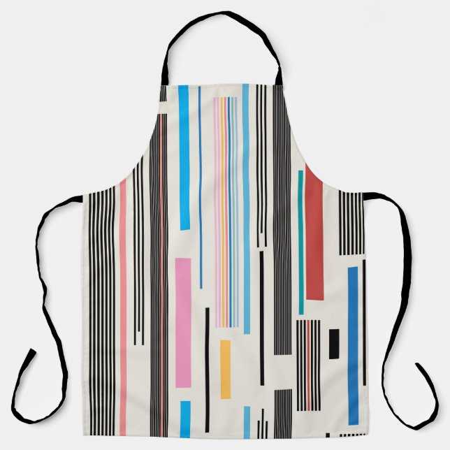colourful graphic pattern of various stripes  apron (Front)
