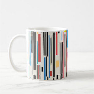 colourful graphic pattern of various stripes coffee mug