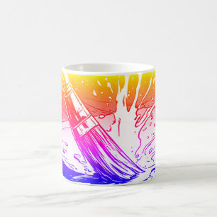 Colourful Graphic Style Brush Paint Splotch Coffee Mug